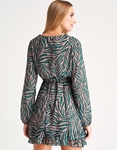 Εικόνα από Μini κρουαζέ φόρεμα με ζωνάκι Πράσινο