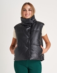 Εικόνα από Leather look αμάνικο μπουφάν Μαύρο