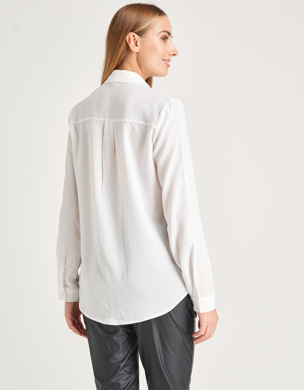 Εικόνα από Basic μονόχρωμο πουκάμισο Λευκό
