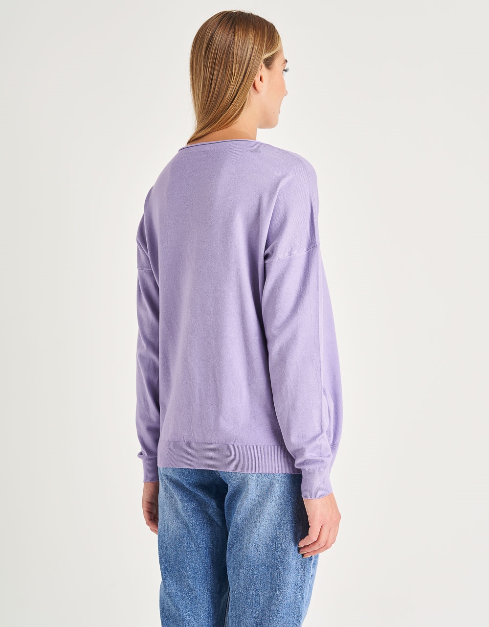 Εικόνα από Basic μακρυμάνικη μπλούζα με ριπ λεπτομέρειες Λιλά