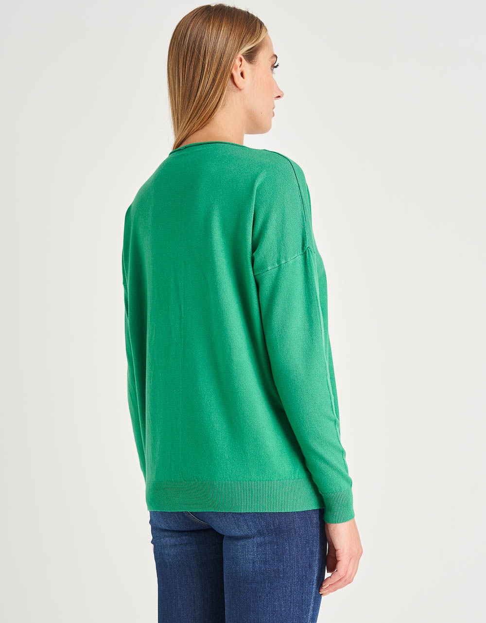 Εικόνα από Basic μακρυμάνικη μπλούζα με ριπ λεπτομέρειες Πράσινο