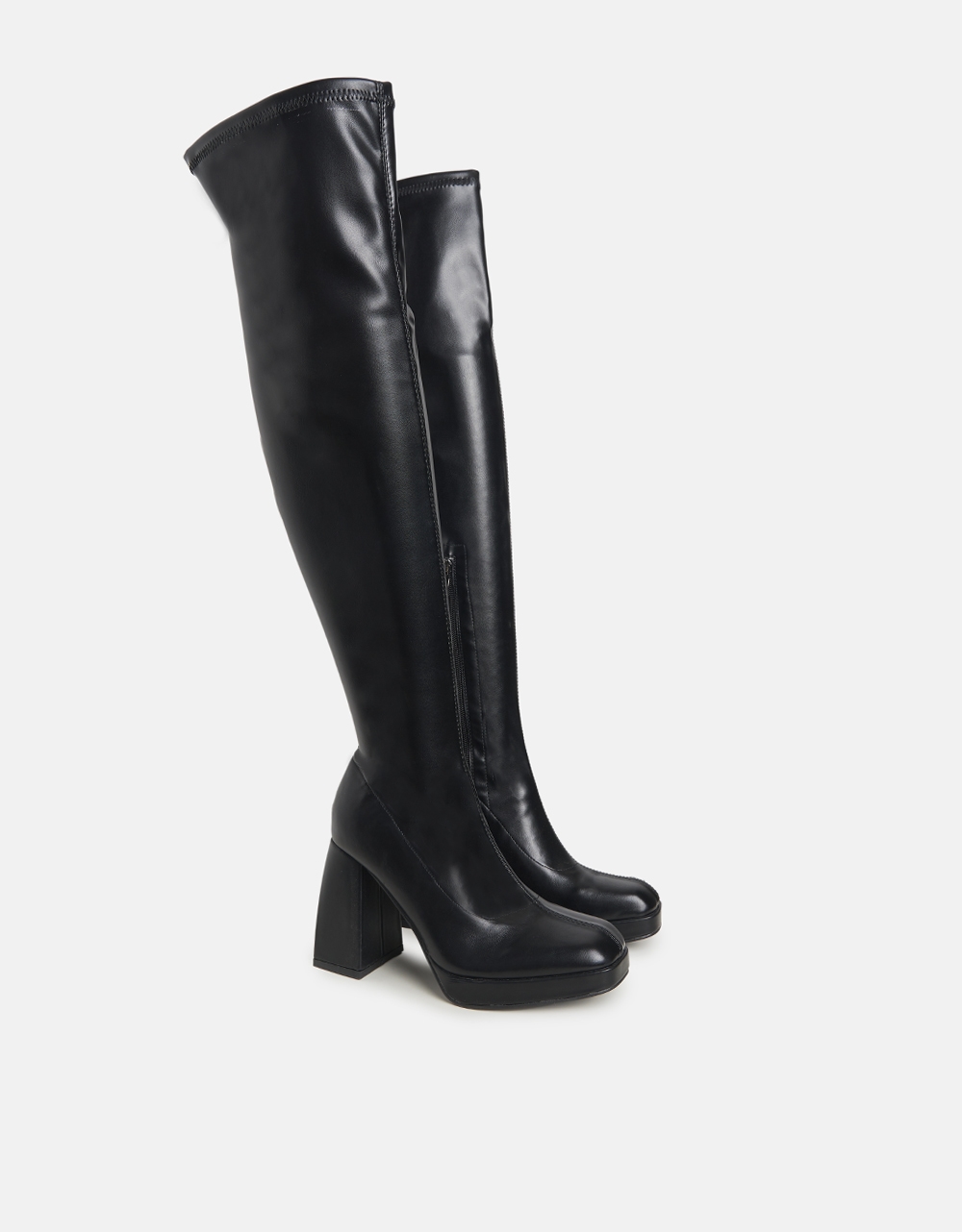 Εικόνα από Οver the knee ψηλοτάκουνες μπότες μονόχρωμες Μαύρο