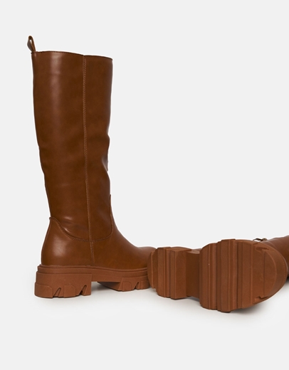 Εικόνα της Casual μονόχρωμες μπότες με chunky σόλα Ταμπά