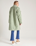 Εικόνα από Γυναικείo παλτό από οικολογική γούνα teddy με γιακά Μέντα
