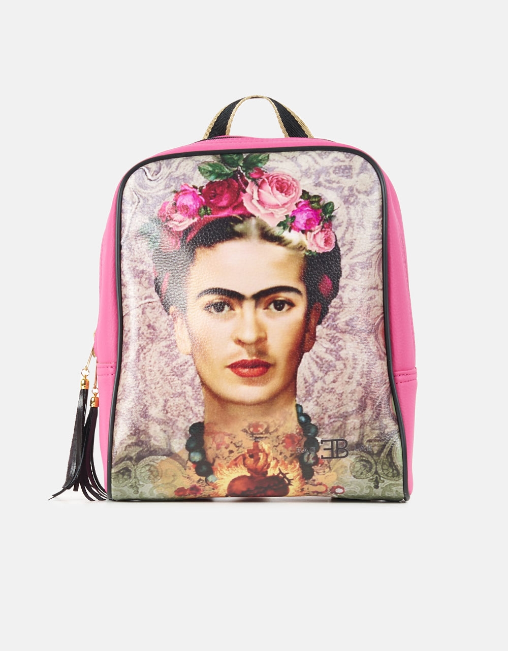 Εικόνα από Σακίδιο πλάτης με print Frida Kahlo Φούξια