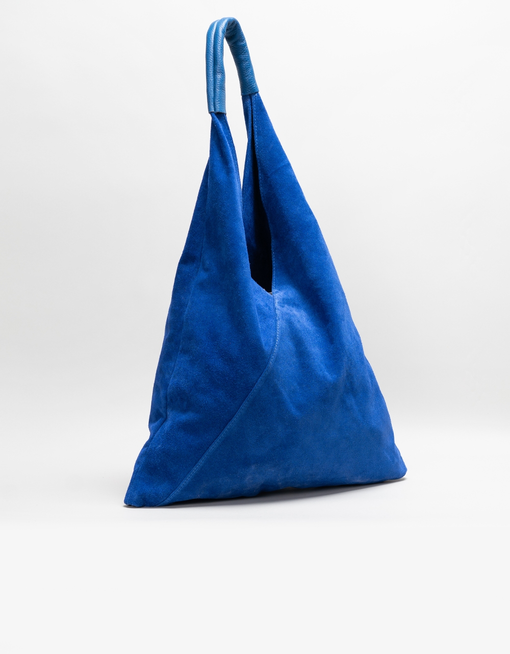 Εικόνα από Δερμάτινη τσάντα χειρός με πορτοφολάκι Μπλε
