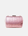 Εικόνα από Τσαντάκι clutch με μεταλλικό κούμπωμα Ροζ