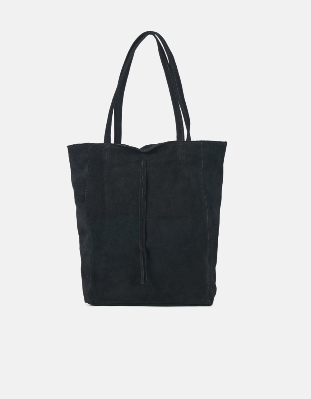 Εικόνα από Δερμάτινη τσάντα με διακοσμητικά κορδόνια Μαύρο