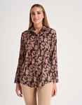 Εικόνα από Πουκάμισο με boho pattern και κρυφά κουμπιά Κάμελ