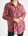 Εικόνα από Πουκάμισο με boho pattern και κρυφά κουμπιά Μωβ