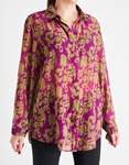 Εικόνα από Πουκάμισο με boho pattern και κρυφά κουμπιά Μωβ