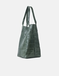Εικόνα από Δερμάτινη τσάντα χειρός με πορτοφόλι μονόχρωμη Πράσινο