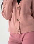 Εικόνα από Soft touch ζακέτα πλεκτή με κουμπιά Ροζ