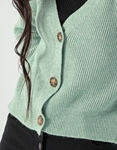Εικόνα από Soft touch ζακέτα πλεκτή με κουμπιά Πράσινο