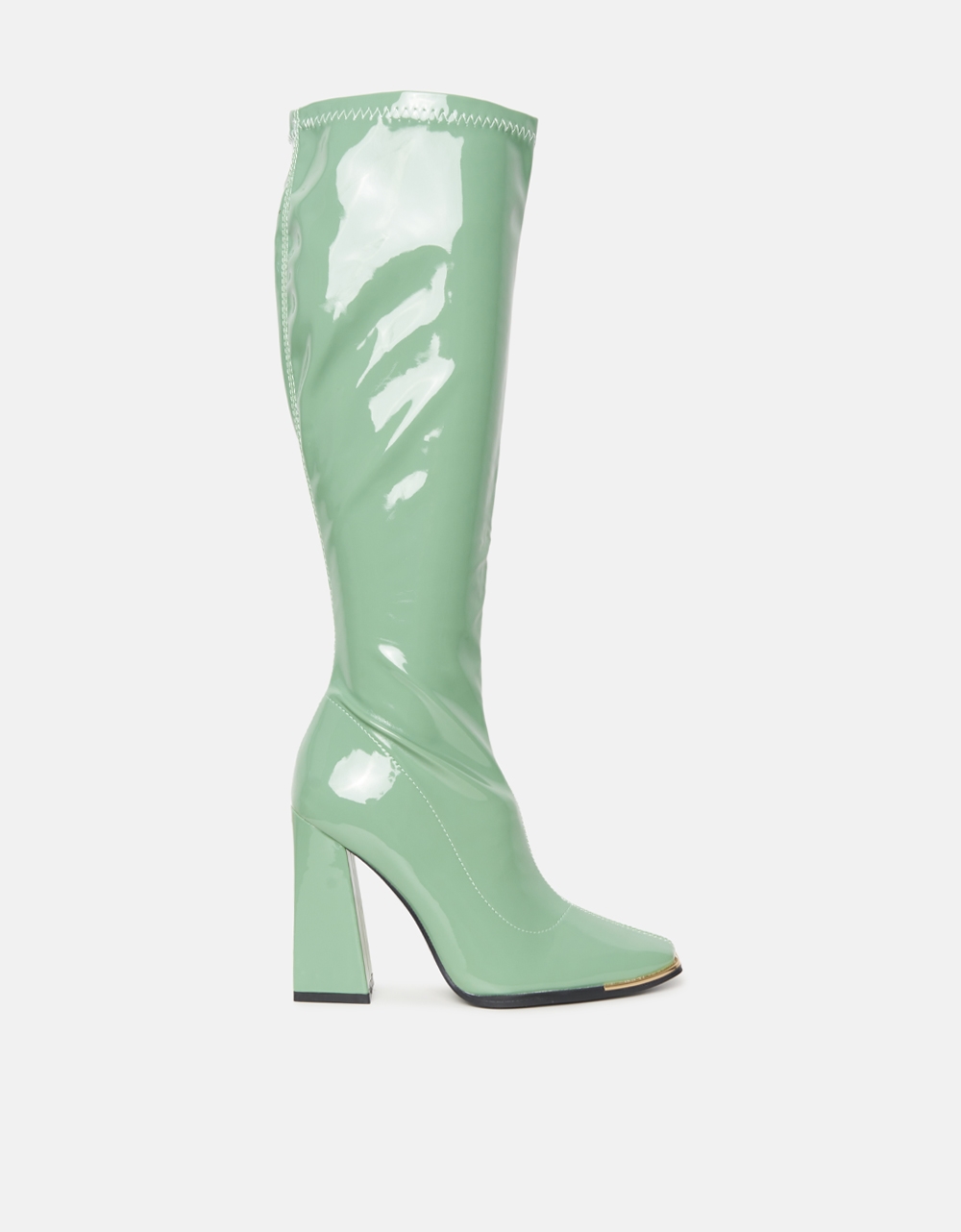 Εικόνα από Ψηλοτάκουνες μπότες με μεταλλική λεπτομέρεια Πράσινο