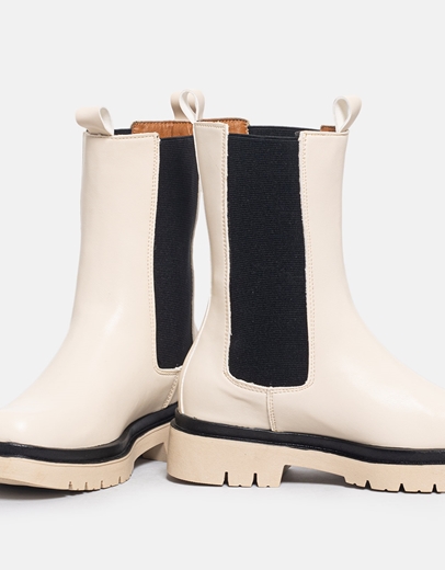 Εικόνα της Μποτάκια με λάστιχο στο πλάι και διχρωμία Μπεζ