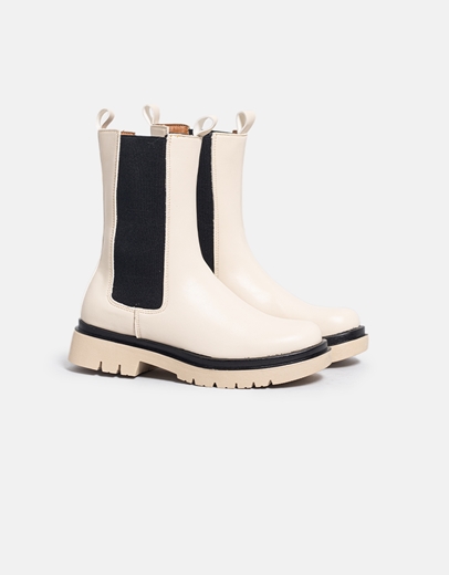 Εικόνα της Μποτάκια με λάστιχο στο πλάι και διχρωμία Μπεζ