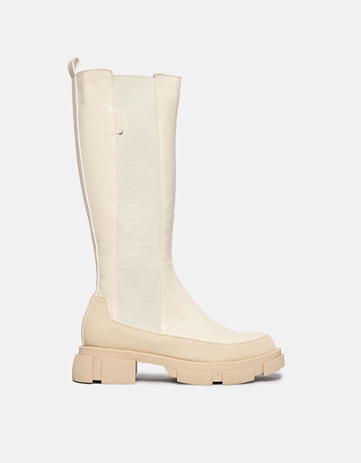 Εικόνα της Μπότες με chunky σόλα και λάστιχο στο πλάι Μπεζ