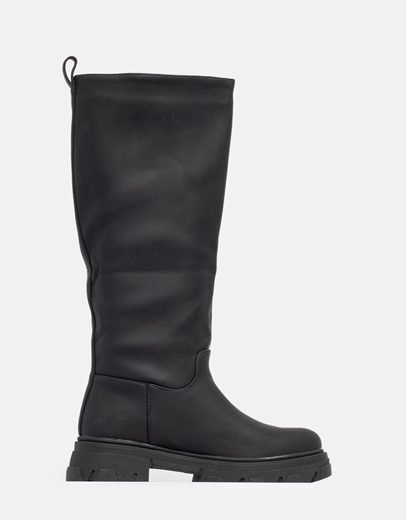 Εικόνα της Casual μπότες μονόχρωμες με chunky σόλα Μαύρο