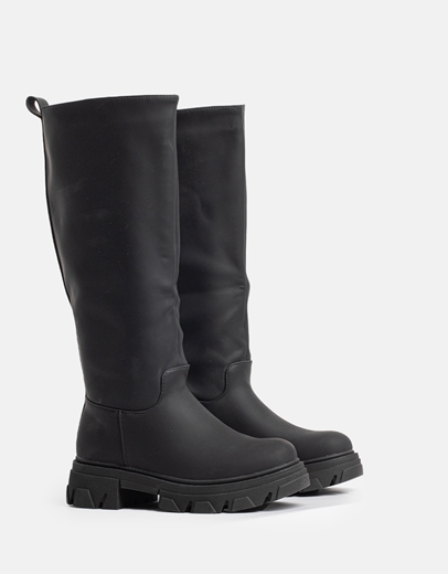 Εικόνα της Casual μπότες μονόχρωμες με chunky σόλα Μαύρο