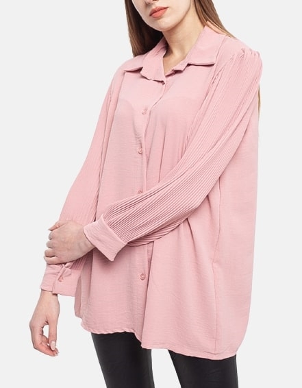Εικόνα από Basic μονόχρωμο πουκάμισο Ροζ