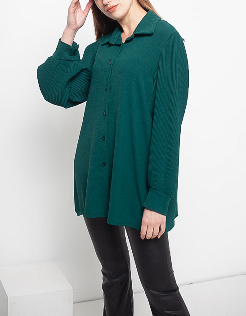 Εικόνα από Basic μονόχρωμο πουκάμισο Πράσινο