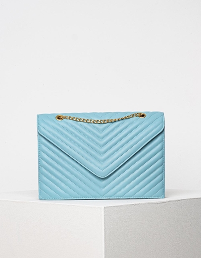 Εικόνα της Γυναικεία τσάντα ώμου με αλυσίδα Μπλε