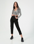 Εικόνα από Crop top με δέσιμο στο στήθος και μακριά μανίκια Γκρι