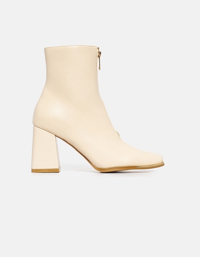 Εικόνα της Μποτάκια με φερμουάρ και μεταλλική λεπτομέρεια Μπεζ