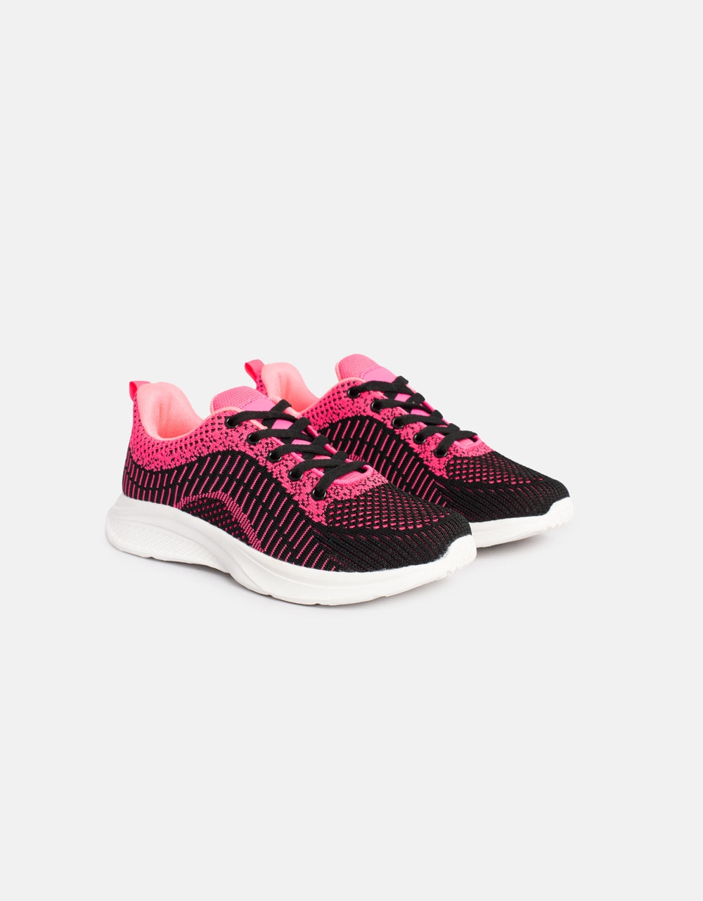 Εικόνα από Γυναικεία sneakers με αθλητική σόλα Μαύρο/Ροζ