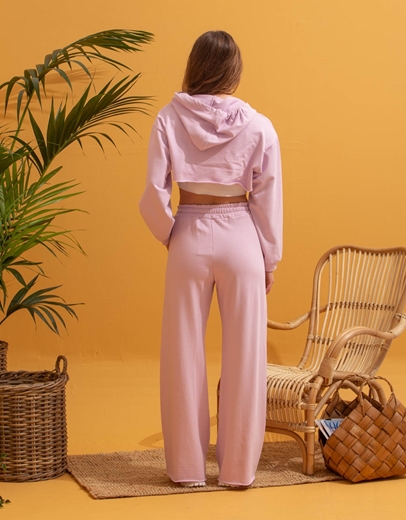 Εικόνα της Crop φούτερ με τοπάκι Λιλά