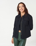 Εικόνα από Military jacket με φερμουάρ και τσέπες Μαύρο