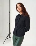Εικόνα από Military jacket με φερμουάρ και τσέπες Μαύρο