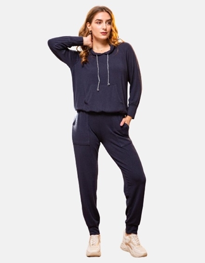 Εικόνα της Μπλούζα φούτερ με τσέπη Μπλε