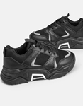 Εικόνα από Γυναικεία Chunky sneakers με κομμάτια υλικών Μαύρο