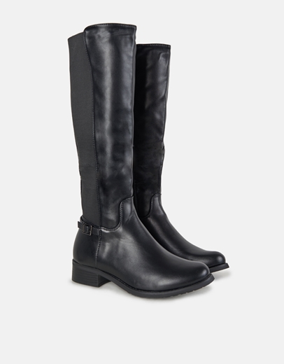 Εικόνα της Μπότες μονόχρωμες με λάστιχο Μαύρο