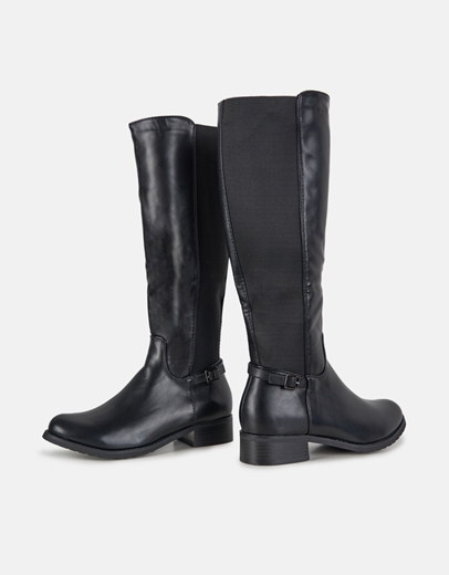 Εικόνα της Μπότες μονόχρωμες με λάστιχο Μαύρο