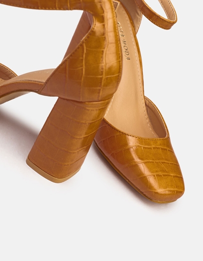 Εικόνα της Γυναικείες γόβες κροκό με μπαρέτα Ταμπά