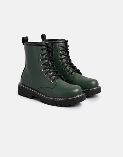 Εικόνα της Αρβυλάκια με κορδόνια και διπλή ραφή στην σόλα Πράσινο