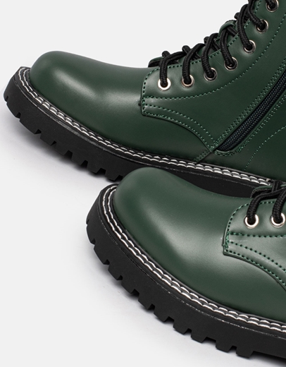 Εικόνα της Αρβυλάκια με κορδόνια και διπλή ραφή στην σόλα Πράσινο