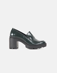 Εικόνα από Loafers λουστρίνι με τακούνι και ελαστική σόλα Πράσινο