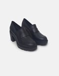 Εικόνα από Loafers μονόχρωμα με τακούνι και ελαστική σόλα Μαύρο
