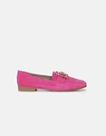 Εικόνα από Suede flat loafers με διακοσμητικά πετράδια Φούξια