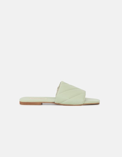 Εικόνα της Δερμάτινα σανδάλια με διακοσμητικά γαζιά Πράσινο