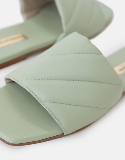 Εικόνα της Δερμάτινα σανδάλια με διακοσμητικά γαζιά Πράσινο