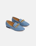 Εικόνα από Μονόχρωμα loafers flat με αλυσίδα Μπλε