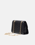 Εικόνα από Μονόχρωμη τσάντα ώμου με χρυσή αλυσίδα Μαύρο