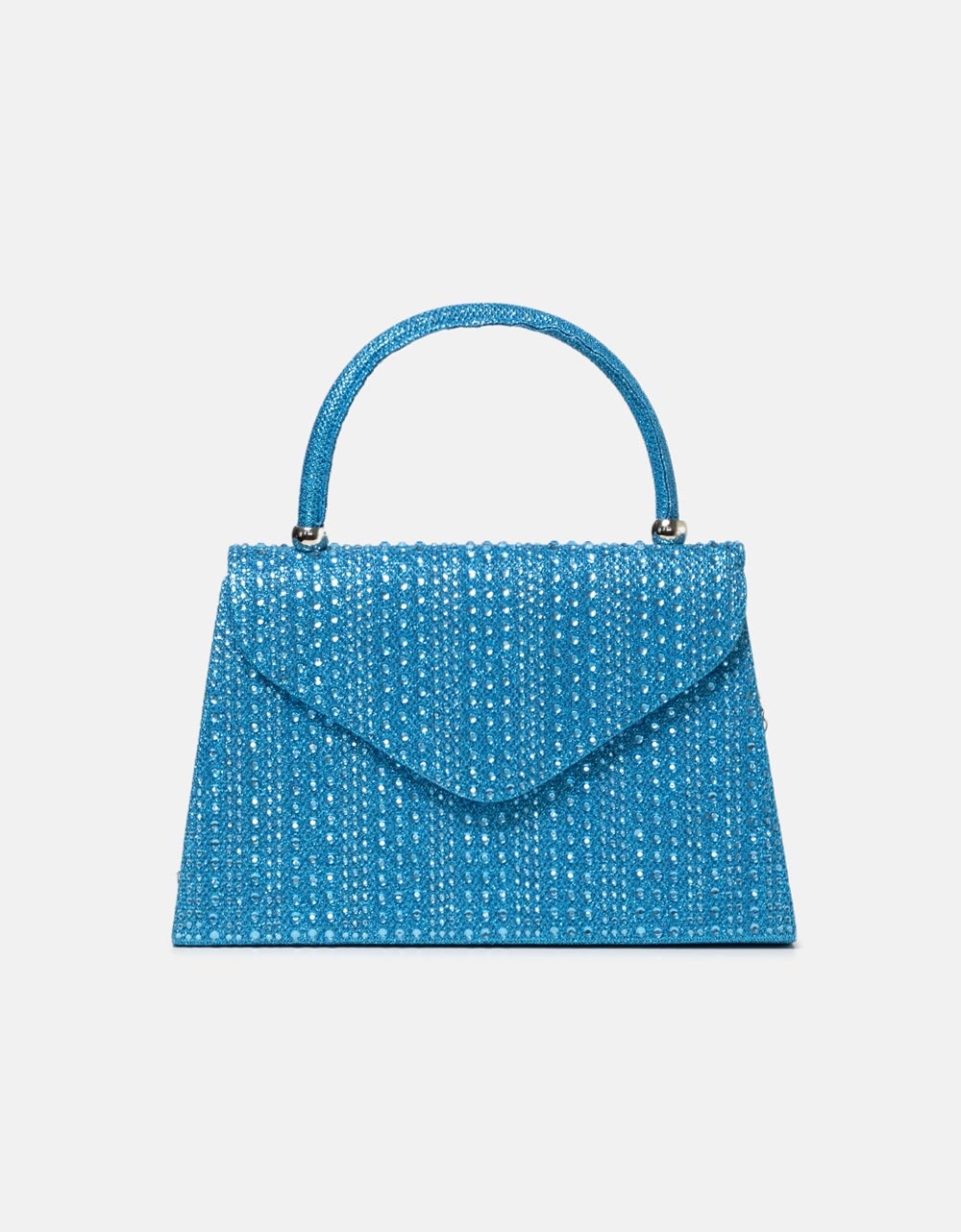 Εικόνα από Μονόχρωμη τσάντα χειρός από glitter με strass Μπλε
