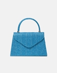 Εικόνα από Μονόχρωμη τσάντα χειρός από glitter με strass Μπλε