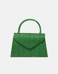 Εικόνα από Μονόχρωμη τσάντα χειρός από glitter με strass Πράσινο